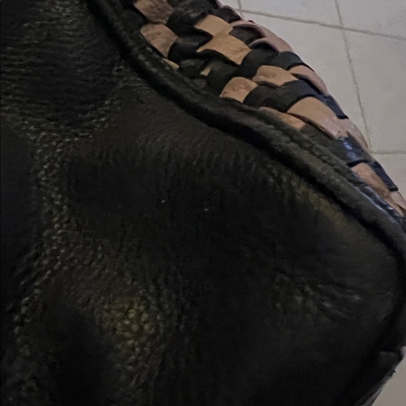 Cole Haan | Skylar with black cream Vachetta leather tassel woven satchel - Picture 3 of 3